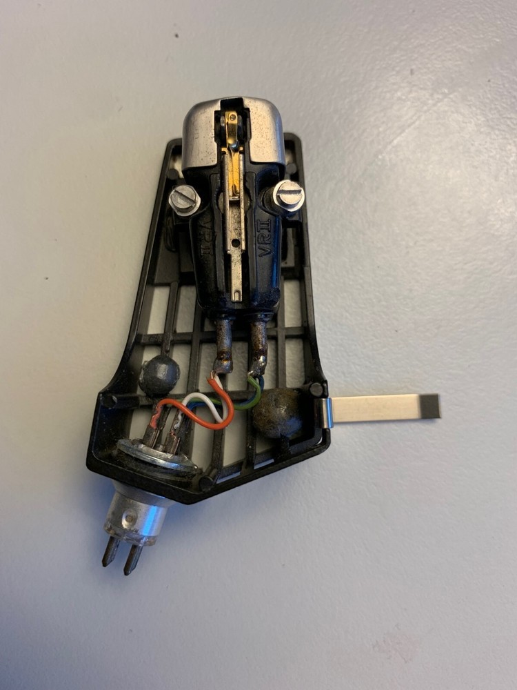 RARE THORENS TP 60 HEADSHELL WITH GENERAL ELECTRIC VR II CARTRIDGE USED
