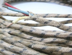 Western electric cloth 18GA wire 3pcs solid core power cable 2Meter