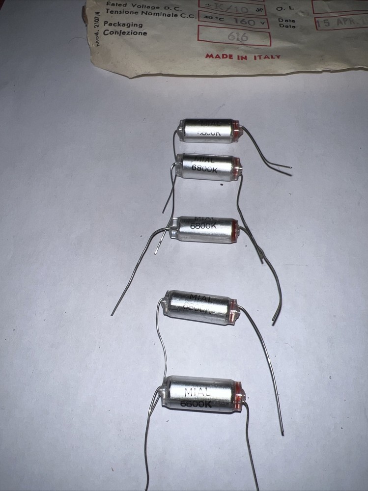 Mial Polystyrene Capacitors 6800 pf 160v Film/Foil type for Audio Lot of 5