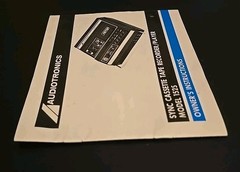 Audiotronics 152S Cassette Recorder Player Vintage Owners Manual Instructions