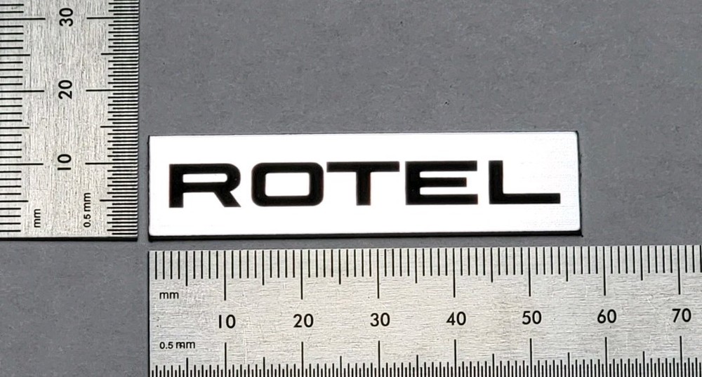 Rotel Turntable Reciever Equipment Badge Logo Emblem Premium Silver W/ Adhesive