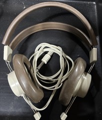 Vintage Telex 610 Headphones Brown Adjustable Headset 1/4” Plug