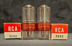 RCA 5692 6SN7 GT TUBE 1960s 10,000 HOUR RED BASE MATCHING SET NIB