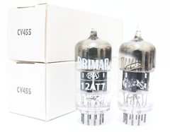 NOS Match 1 pair BRIMAR ECC81 12AT7 TUBES Square getter Carbon Black plate #MA 1