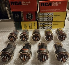 Vintage Lot of (9) 6146A & 6146B Vacuum Tubes RCA Sylvania Amperex UNTESTED