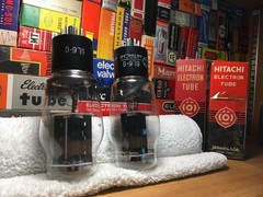 2x VintageNOS B/P-Plate HitachiJapan HourGlass 6L6G BoxedPowerTubes /DigitalTest