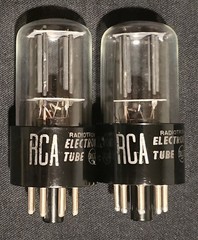 RCA 6SN7 GTB TUBE 1950s TOUGH DOGS 2 HOLE BLACK LADDER PLATES MATCHING SET