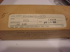 NOS Sylvania Electric 5931 ELECTRON TUBE JAN-CHS-5931 1950’s-60’s
