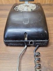 Stromberg Carlson 1553W Black Rotary Dial Wall Telephone Handset Cord UNTESTED
