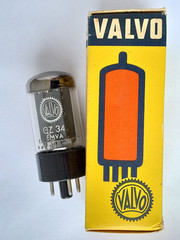 GZ34 rectifier tube audio VALVO / MULLARD ( AMPEREX ) – xf2 / oo – GZ 34 – 1964
