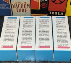 (4) NOS RFT Germany EL34S Tubes W/Factory Test Results G1 Bias, Gm, GL, IKP, VG2