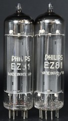 Philips EZ81/ 6CA4 Top Ring Getter Made in Holland Amplitrex Tested Qty 2 Pcs