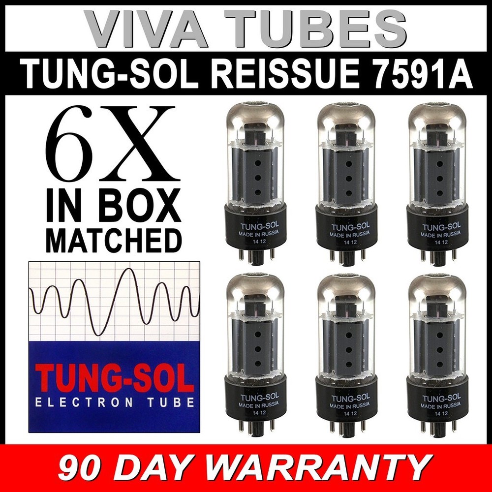 Brand New Tung-Sol Reissue 7591A Plate Current Matched Sextet (6) Vacuum Tubes