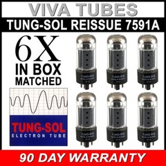 Brand New Tung-Sol Reissue 7591A Plate Current Matched Sextet (6) Vacuum Tubes