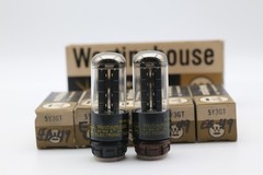 PAIR OF WESTINGHOUSE 5Y3GT RECTIFIER NOS NIB TOP D GETTER BL PLATES OBX