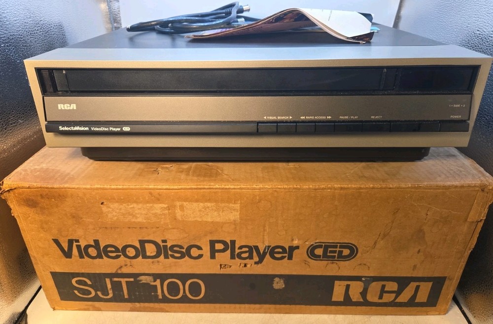 RCA SJT 100 CED SelectaVision VideoDisc Player Matching Box Manual Tested Works