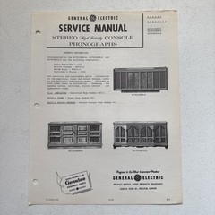 General Electric 1965 Stereo Consoles RC7831BWD-A, RC7836BPN-A Service Manual
