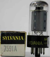 NOS NIB 7591A SYLVANIA Grey Plate “O” Getter Made in USA Amplitrex Tested