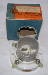 E. F. Johnson 4-pin Bayonet Jumbo Ceramic tube socket,NOS,original box,123-211