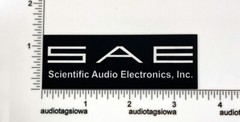 SAE Scientific Audio Electronics Custom Made Aluminum Equipment Badge