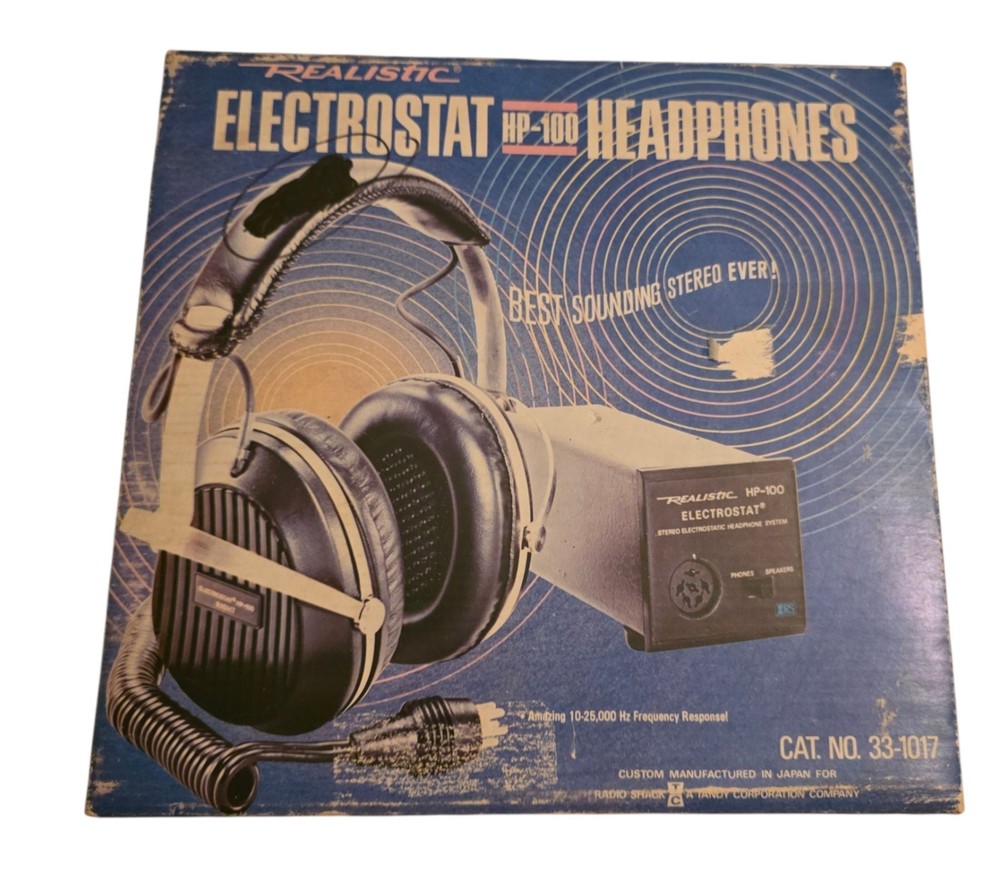 Vtg 70s Realistic HP-100 Electrostatic High-Fidelity Audio System / Untested