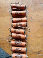 9 NOS Vintage Olson C-302 .008MfD 1600 Volt DC Molded Paper Capacitor Guitar Amp