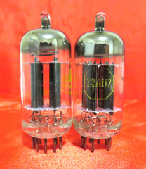 1959 Raytheon 12AU7 PLATINUM GRADE Preamp Tubes Matched Pair 90% NOS =ECC82 6189