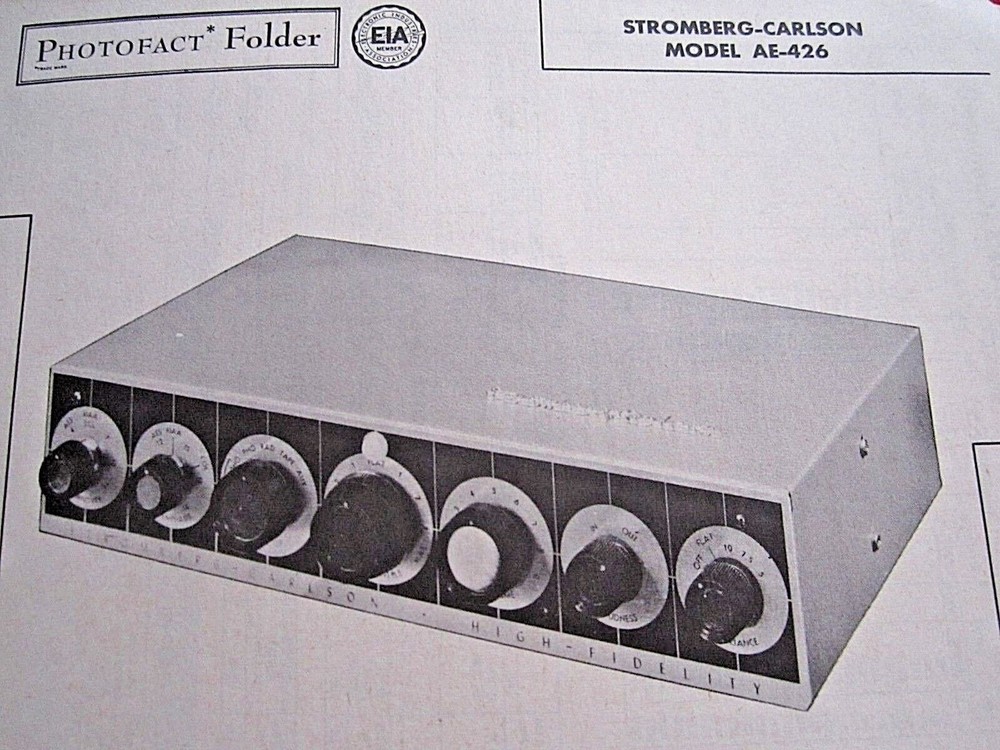 STROMBERG-CARLSON AE-426 PREAMPLIFIER PHOTOFACT