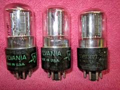 Matched Pair +1 Sylvania 6SN7 Staggered Black Plate Tubes Balanced STRONG 3pcs