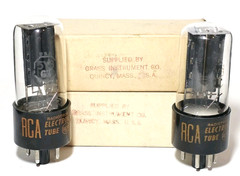 1960s Matched Pair RCA 5Y3GT Vacuum Tubes Black Plate Tested NOS On TV 7