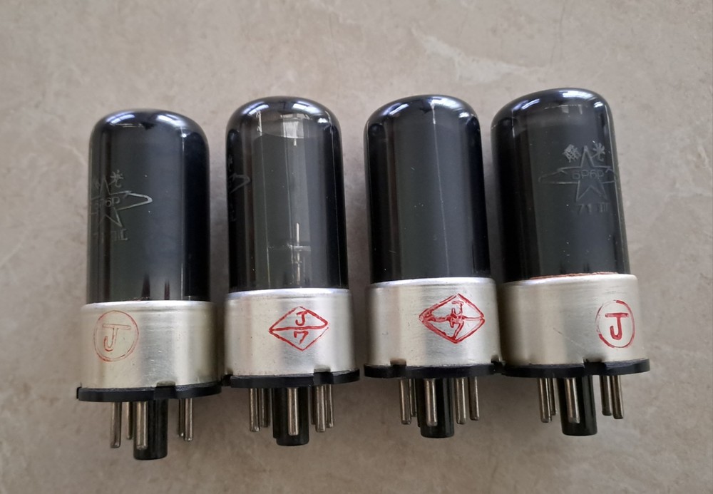 NOS 6P6P 6V6GT Metal Base Tubes – Matched Quad