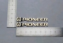 Pioneer Speaker Badge Emblem Logo Pair Custom Made – Brushed Gold