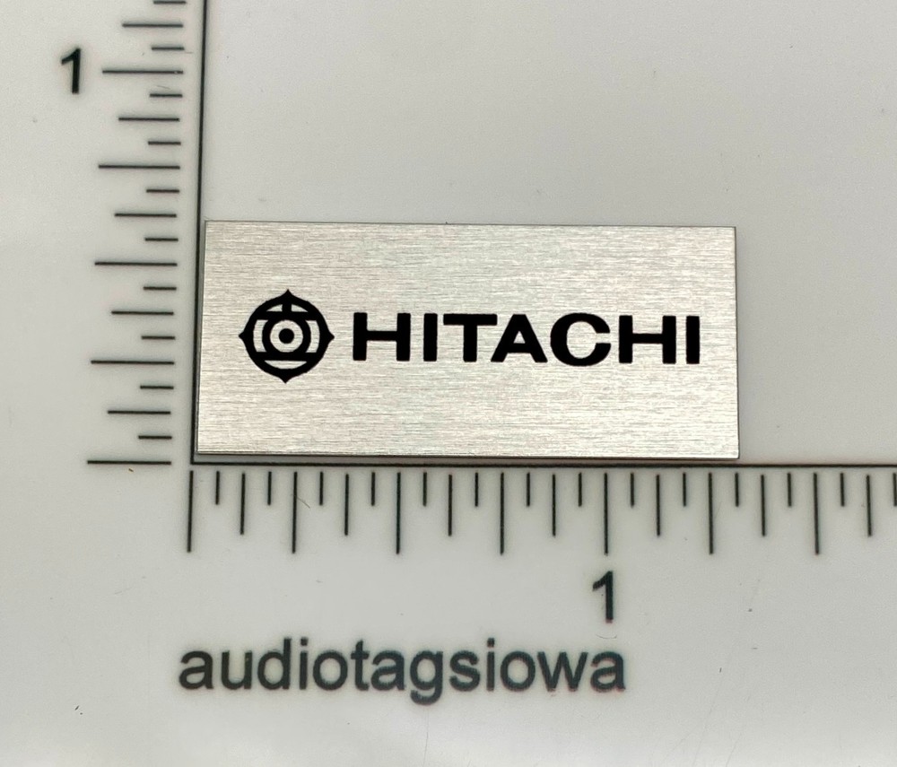 Hitachi Dust Cover Badge Logo Custom Made Aluminum Self Stick