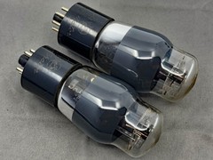 Matched Pair RCA Victor 6F6G Tubes Black Plates Matched Codes Test Strong