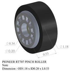 Pair of Pioneer RT-707/701 Pinch Rollers – Precision Replacement –Silver–1Yr WRT