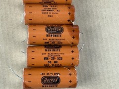 7 Vintage 1961 Astron 20 uf 525v Axial Paper Capacitors TESTED for Fender