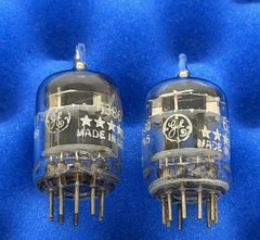 Two GE 6386 Tubes / Amplitrex Tested +100% / D Getter / X3 Mica /Black Plates