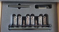 Nixie tube clock. IN-14 6 digits tubes. Carbon fiber case. USB-type C