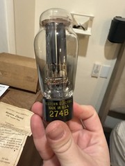 Western Electric 1940s 274B Vacuum Tube with Box & Instruction Sheet