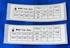 TWO GE 6CA7 EL34 Tubes /Amplitrex 👍/ STRONG PLATE CURRENTS / OO Disc Getter ’83
