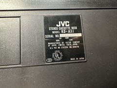 JVC KD-A33 Vintage Stereo Cassette Deck Silver Face VU Meters Powers On