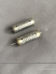 Pair .1 uF 600v Sprague Axial Capacitors Vitamin Q style Tone Caps oil PIO used
