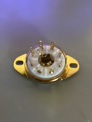 TUBE SOCKET – Premium 8 Pin Loctal Ceramic – (BOTTOM) Mount – Gold Plate-(1pc)