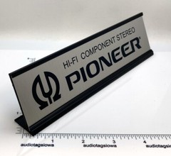 Pioneer Hi-Fi Component Stereo Desk Sign – Custom Silver Aluminum