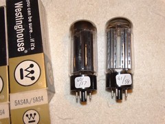 2 x 5AS4A Westinghouse Rectifier Tubes *Black Plates*TESTED*NOS*NIB*#10