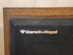 Pair of Vintage Cerwin Vega AT-12 Floor 3-Way Speakers Original Covers Tested