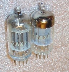 3 NOS RARE TUBES PAIR 12AX7 ECC83 SQUARE GETTERS TALL PLATE 16 POINTS MICA 5Y3GT