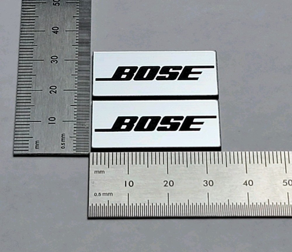 Bose Speaker Badge Logo Emblem Brushed Silver With Self Stick Adhesive