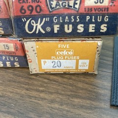 Vintage EAGLE & CEFCO Glass Plug Fuses Screw in 15 , 20, 30 AMP 125 Volts #RD-bn