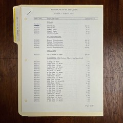 PS 160 PA AMPLIFIER ORIGINAL FENDER SCHEMATICS AND PARTS LISTS VINTAGE